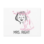 Mrs. Right Tshirts and Gifts Postcard