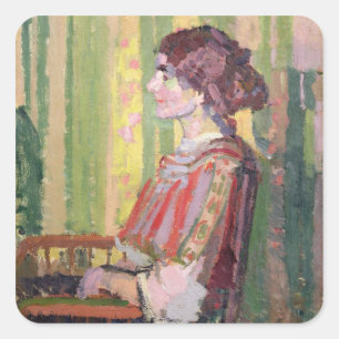 Mrs Robert Bevan, c.1913 (oil on canvas) Square Sticker
