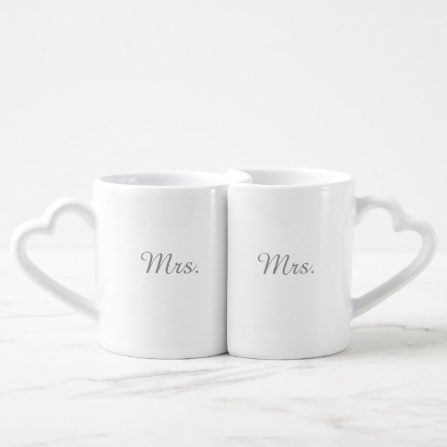 Mrs Same Gay Lesbian Petal Press Co Elegant  Coffee Mug Set (Front Nesting)