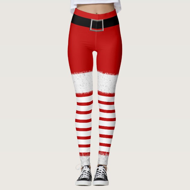 Womens santa clearance claus leggings