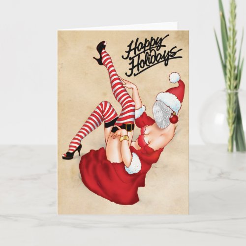 Mrs Santa Pin Up Greeting Card