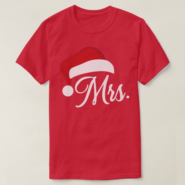 Mrs Santa's Hat Christmas Couples Tee His & Hers M (Design Front)