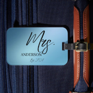 Mrs Script Custom Name Newlywed Honeymoon Luggage  Tag