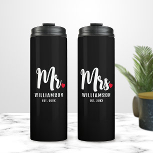 Mrs. Script Monogram Personalized Name Newlywed Thermal Tumbler
