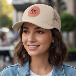 Mrs Script Personalized Bride Wedding Baseball Cap