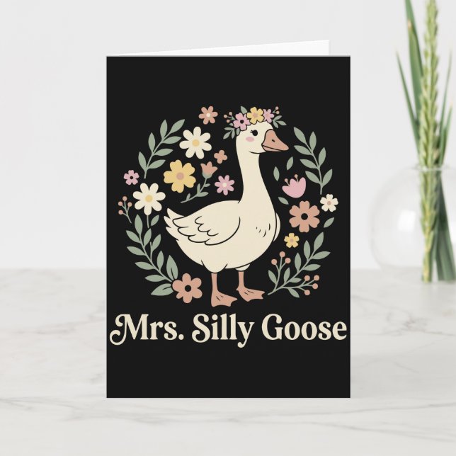 Mrs Silly Goose Playful Bride Humor Wedding Card (Front)
