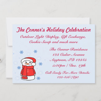 Mrs. Snowlady Party Invitation
