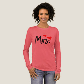 Mrs. T-Shirt – Cute Red Heart Wife Design Tri-Blend Shirt