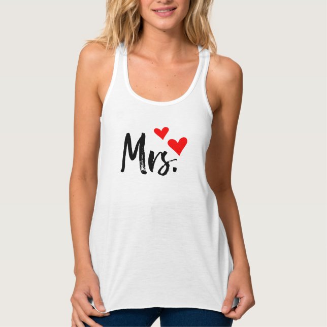 Mrs. Tank Top – Cute & Modern Heart Design (Front)