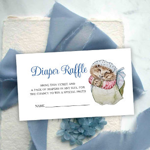 Mrs Tiggy Winkle Baby Shower Diaper Raffle Enclosure Card