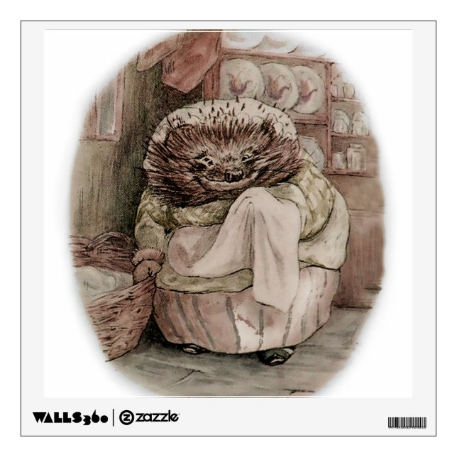 “Mrs Tiggy-Winkle the Hedgehog” by Beatrix Potter Wall Decal (Front)