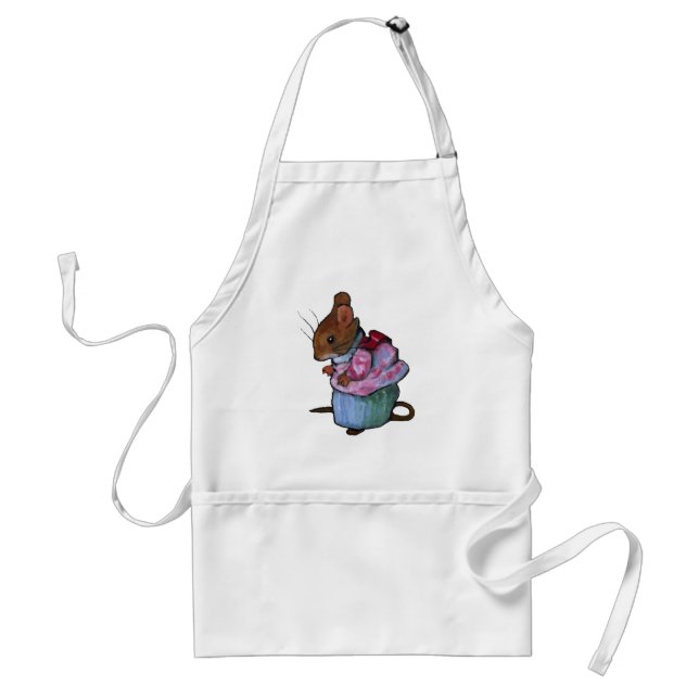 Mrs. Tittlemouse, After Beatrix Potter: Oil Pastel Adult Apron (Front)