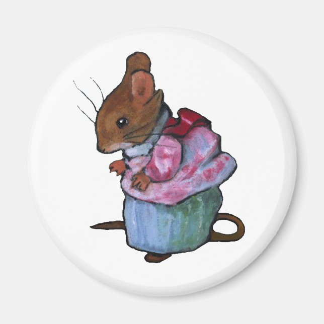 Mrs. Tittlemouse, After Beatrix Potter: Oil Pastel Magnet (Front)