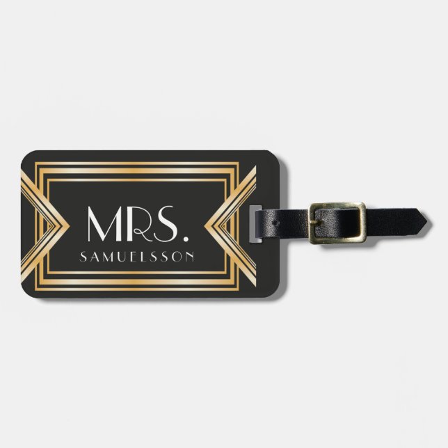 Mrs. travel Luggage Tag | Gatsby inspired (Front Horizontal)