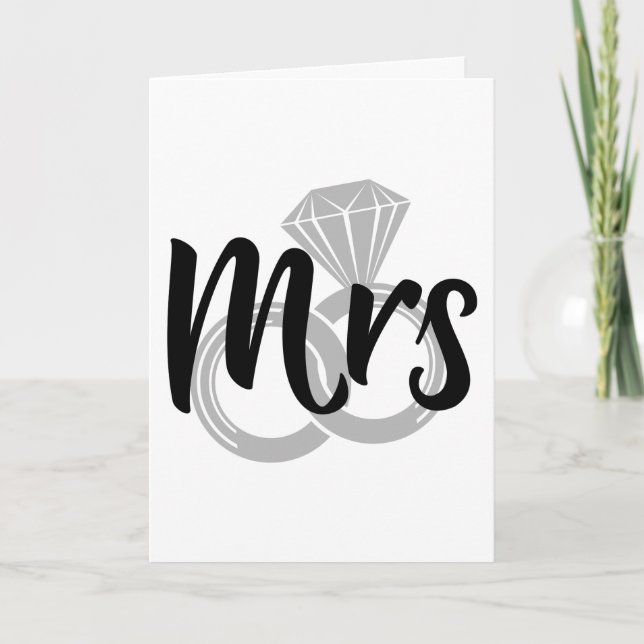 Mrs Wedding Bride Just married Announcement (Front)