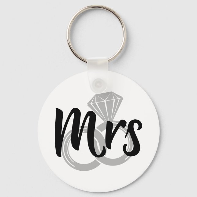 Mrs Wedding Bride Just married Keychain (Front)