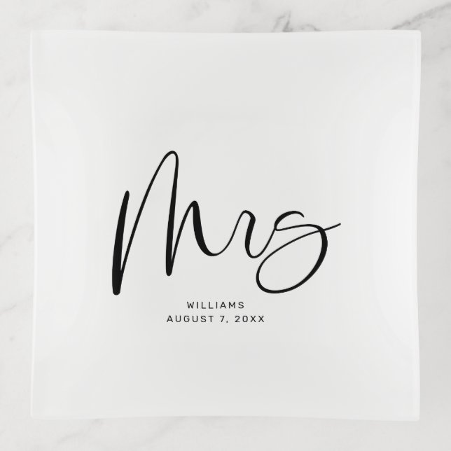 Mrs Wedding Gift Trinket Tray (Front)