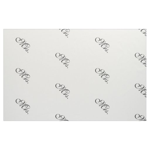 Mrs. wedding initial black white modern custom fabric