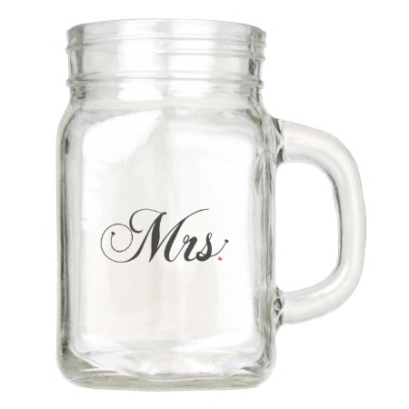 "mrs." Wedding Mason Jar Personalized Mug