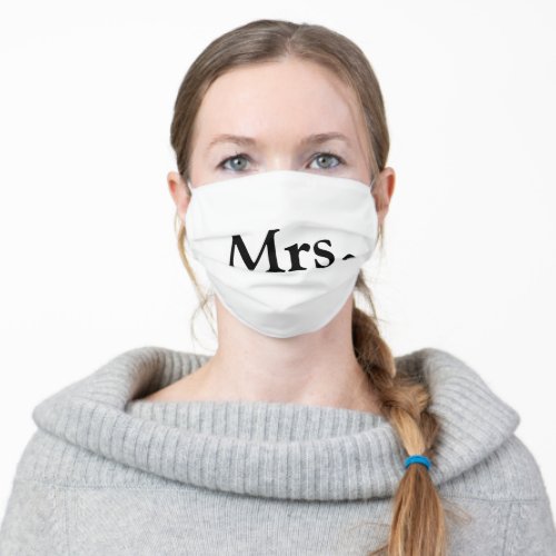 Mrs Wedding The Bride Adult Cloth Face Mask