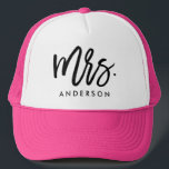 Mrs. Wedding Trucker Hat<br><div class="desc">This design features a hand lettered modern brush font personalized with the bride's new last name!</div>