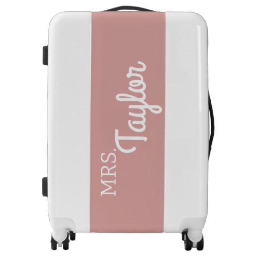 Mrs White Script Custom Name Newlywed Honeymoon  Luggage