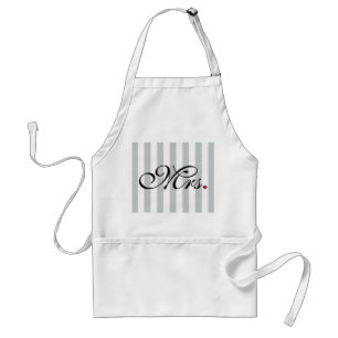 Mrs. Wife Bride Click to Customize Color Stripes Adult Apron