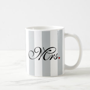 Mrs. Wife Bride Click to Customize Color Stripes Coffee Mug