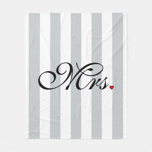 Mrs Wife Bride Click to Customize Color Stripes Fleece Blanket