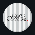 Mrs. Wife Bride Click to Customize Color Stripes Magnet<br><div class="desc">Please make sure to customize the color for the front and the back of products with two sides or multiple elements. Easily change the color of the vertical stripes design from their preset grey and white to any color of your choice in one step. Just click on the "Cutomize It!"...</div>