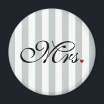 Mrs. Wife Bride Click to Customize Color Stripes Magnet<br><div class="desc">Please make sure to customize the color for the front and the back of products with two sides or multiple elements. Easily change the color of the vertical stripes design from their preset grey and white to any color of your choice in one step. Just click on the "Cutomize It!"...</div>