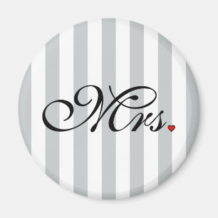 Mrs. Wife Bride Click to Customize Color Stripes Magnet