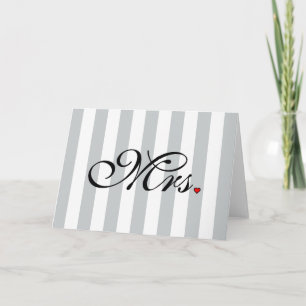 Mrs. Wife Bride Click to Customize Color Stripes Note Card