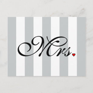 Mrs. Wife Bride Click to Customize Color Stripes Postcard