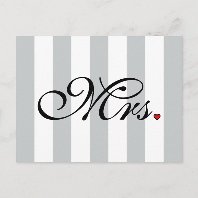 Mrs. Wife Bride Click to Customize Color Stripes Postcard (Front)