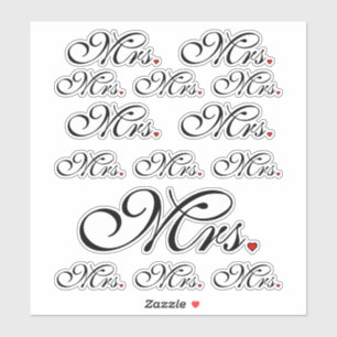 Mrs. Wife Bride Click to Customize Color Stripes Sticker