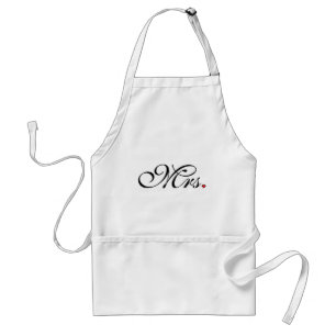 Mrs. Wife Bride His Her Newly Weds Adult Apron