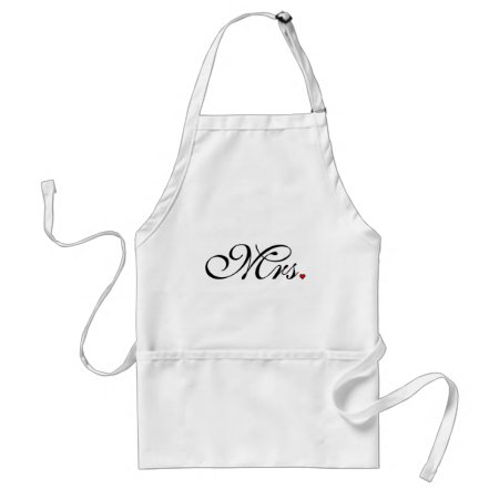 Mrs. Wife Bride His Her Newly Weds Adult Apron