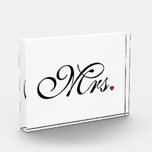 Mrs. Wife Bride His Her Newly Weds Award