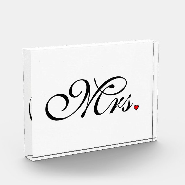 Mrs. Wife Bride His Her Newly Weds Award (Left)