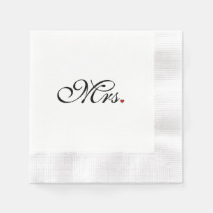 Mrs. Wife Bride His Her Newly Weds Paper Napkins
