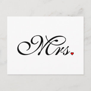 Mrs. Wife Bride His Her Newly Weds Postcard