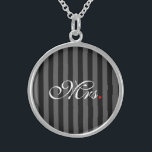 Mrs. Wife Bride His Hers Newly Weds Sterling Silver Necklace<br><div class="desc">A classic monogram for Mr. and Mrs. for newly weds established couples mom dad girlfriend or boyfriend. A perfect last minute gift idea. Mr. and Mrs. Husband Wife His Hers Newly Weds on a custom gift to wear or to share. Use the "Ask this Designer" link to contact us with...</div>