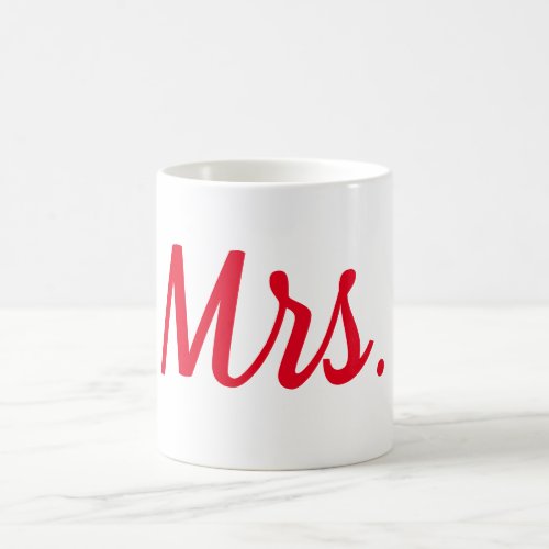 Mrs Wife Couple Monogram Red Bold Custom Coffee Mug