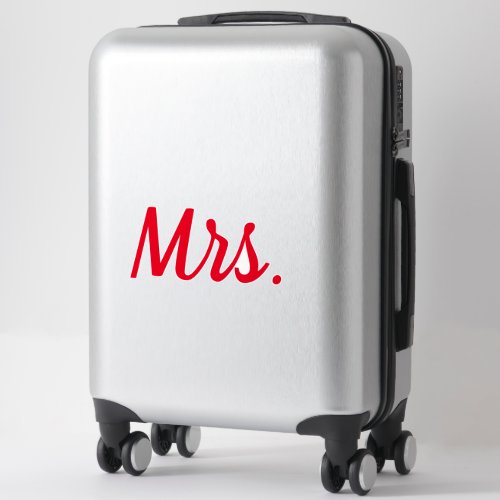 Mrs Wife Couple Monogram Red Bold Custom Sticker