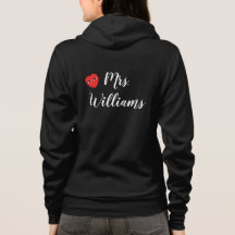 Mrs. Wifey Hoody with Red Heart in black