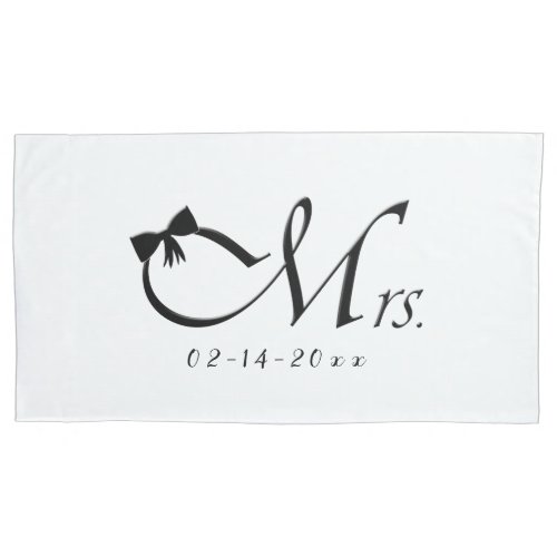 Mrs with Bow Pillow Case