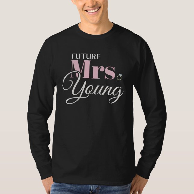 Mrs Young Bachelorette Cute Engagement T-Shirt (Front)