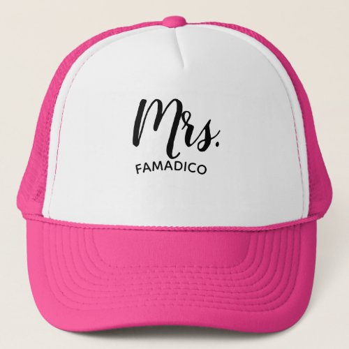 Mrs  Your Last Name  Wedding Trucker Hat