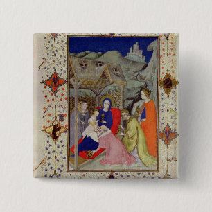 MS 11060-11061 Hours of Notre Dame: Sexte, Adorati Pinback Button